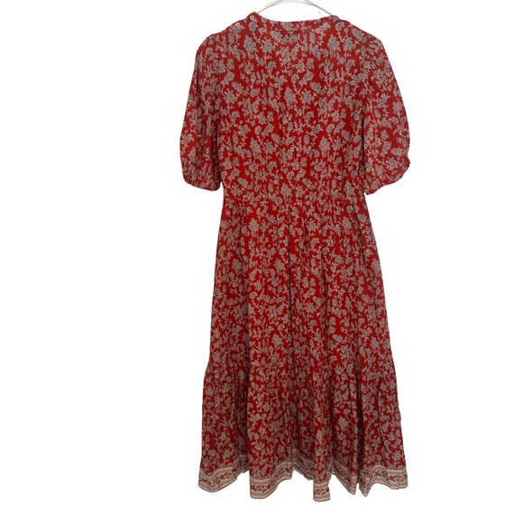 NWT Madewell Red Floral Midi Dress - Picture 8 of 8